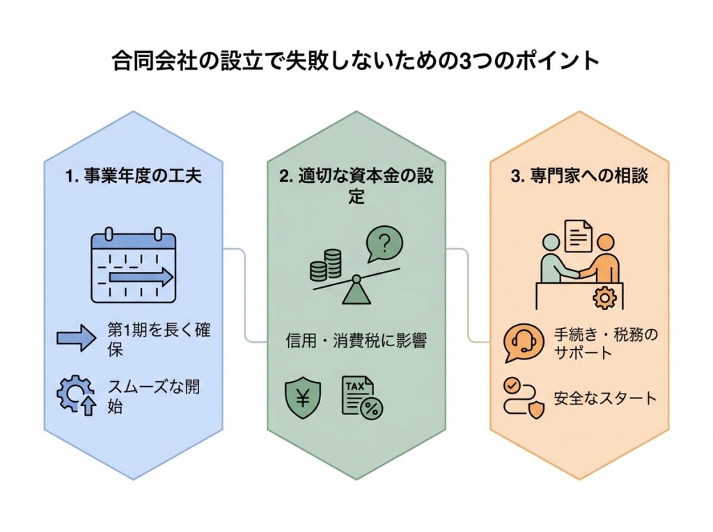 合同会社の設立で失敗しないための3つのポイント