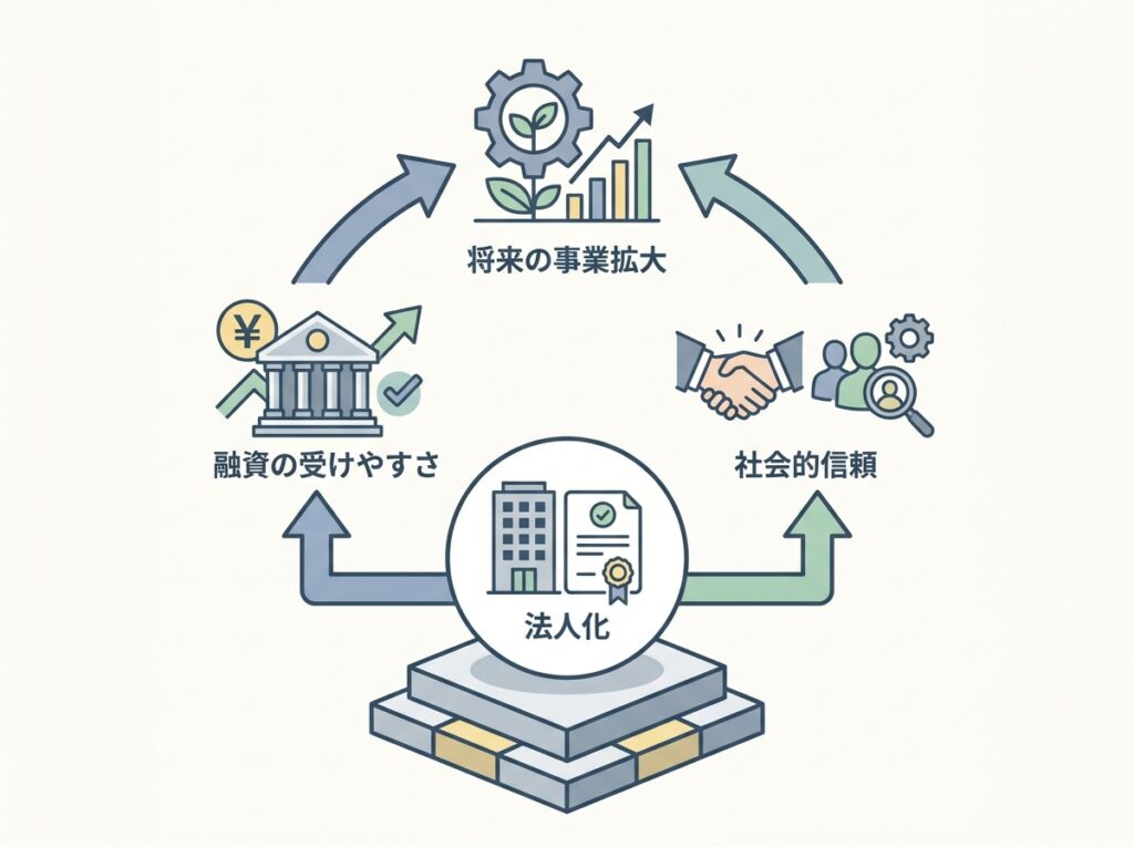 法人成りの判断材料となる融資の受けやすさと社会的信頼