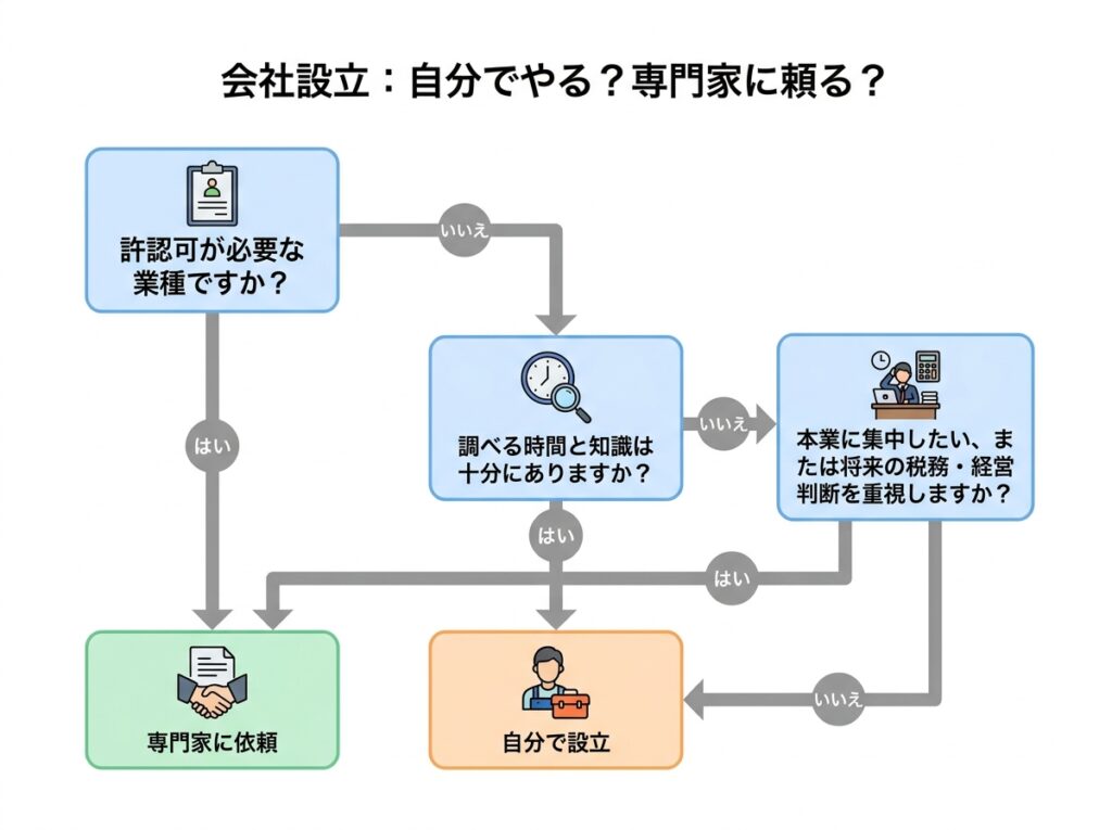 会社設立を自分でやるのに向いている人と専門家を頼ったほうがいい人の違い