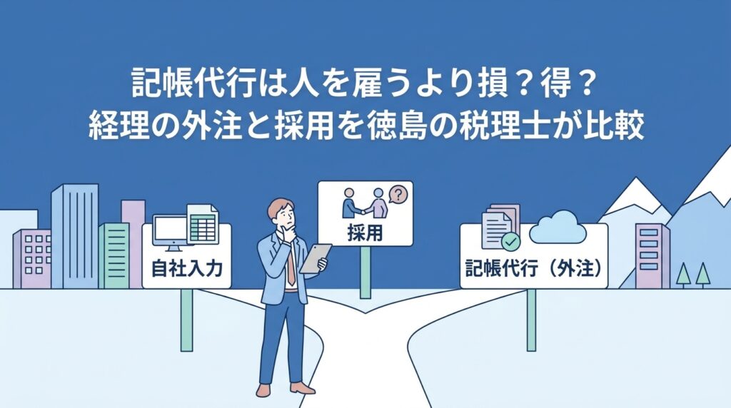 記帳代行は人を雇うより損か得か｜経理の外注と採用を比較する記帳代行の解説
