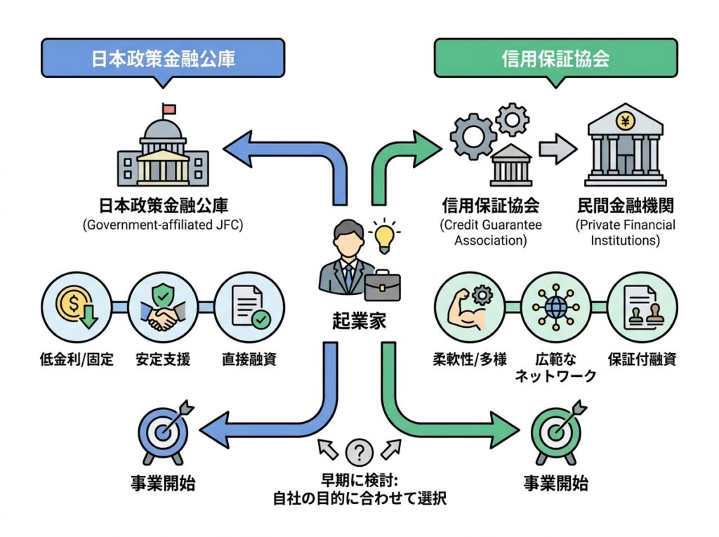 徳島の創業融資は日本政策金融公庫と信用保証協会の2つの選択肢がある