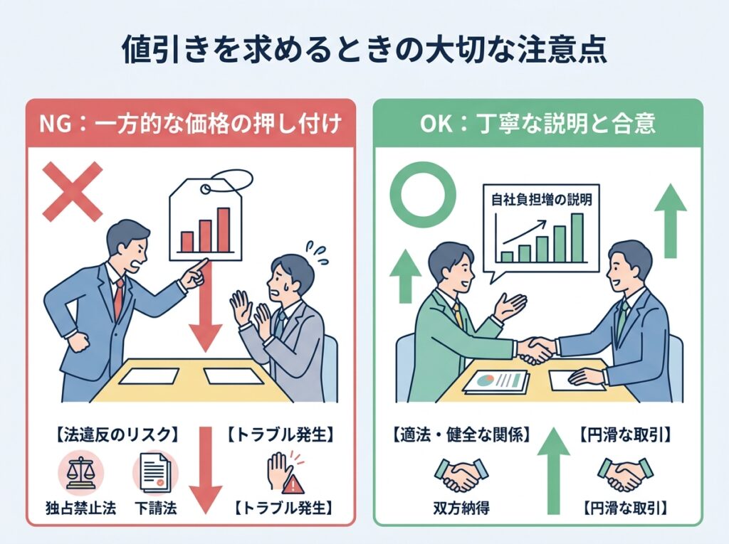 価格の見直しは一方的な通告を避け双方で協議し納得したうえで決めることが大切
