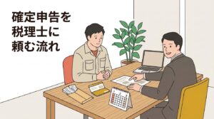 徳島の税理士が個人事業主に確定申告の流れを説明している様子